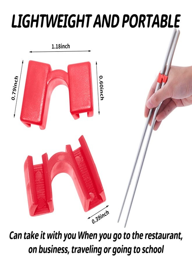 LYART 24 Pieces Reusable Kid Training Chopstick Helper for Kids Adults Beginner Learner or Trainers, Plastic Practice Chop Stick Pack, Hinges Connector for Practice Chopstick (Black 12pcs + Red 12pcs) - Image 5